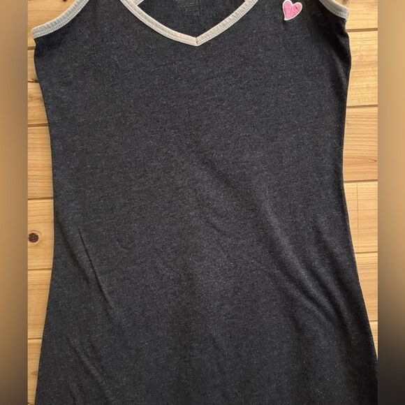 Y2K Old Navy Size XSmall Longline Tunic Racerback Embroidered Heart Tank Top - Picture 5 of 10
